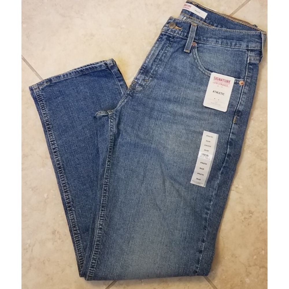 Signature by Levi Strauss & Co. Men Jeans Athletic Fit Flex Pants Blue 30X30 NEW